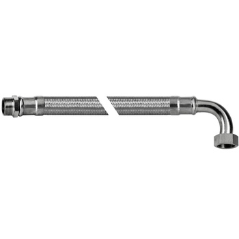 Wąż elastyczny przyłączeniowy QIK stal nierdzewna, 1'' x 1'', dł. 1100 mm, GZ x GW (przyłącze kątowe) z oplotem