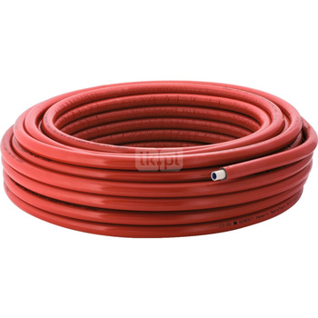 Rura PE-RT II/AL/PE-RT II GEBERIT MeplaTherm 26 mm x 3 mm izolacja: 6 mm, izolacja kolor czerwony - kręgi 25m wielowarstwowa gładka