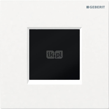 Elektroniczny zawór spłukujący Geberit do pisuaru, zasilanie bateryjne, Typ 20, biały-chrom bł., prostokątny