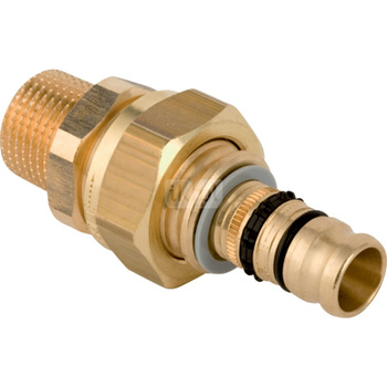 Śrubunek przejściowy GEBERIT Mepla, Cu / Cu, 1 1/2'' x 40 mm (GZ gazowy stożkowy x końcówka wciskowa) z uszczelką
