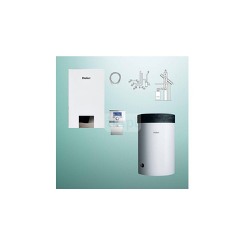 Pakiet - Kocioł gazowy jednofunkcyjny VAILLANT ecoTEC exclusive VC 25CS/1-7 kondensacyjny wiszący 2.8 - 26.4 kW + RegulatorsensoCOMFORT 720 + Zestaw powietrzno-spalinowy szachtowy + Moduł sterowaniaVR 921 + Zasobnik c.w.uVIH R 150/6 M