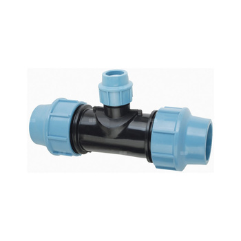 Trójnik AGAFLEX redukcja PP 25 mm x 20 mm x 25 mm (połączenie zaciskowe x połączenie zaciskowe x połączenie zaciskowe)do rur PE