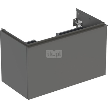 Szafka pod umywalkę Geberit Acanto, z szufladą i szufladą wewnętrzną: Szerokość umywalki=90cm, Korpus i front: lava / lakierowany matowy, Uchwyt: lava / malowany proszkowo, matowy