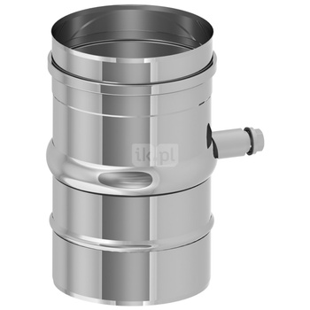 Rura z odpływem kondensatu JEREMIAS TN06110 180mm, długość 200 mm z mufą i korkiem 1/2