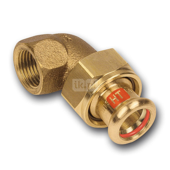 Śrubunek 45' SANHA Press Solar trzyczęściowy, miedź, 18 mm x 1/2'' (zw x GW)