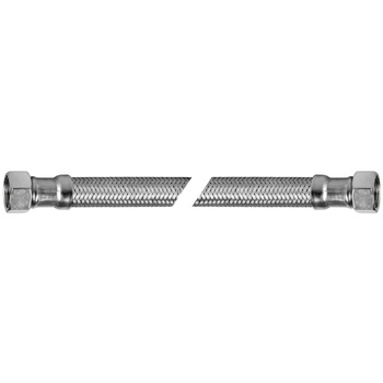 Wąż elastyczny przyłączeniowy QIK stal nierdzewna, 3/8'' x 8 mm x 3/8'', dł. 800 mm, GW x GW z oplotem