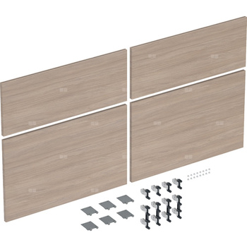 Zestaw frontów szuflad do szafki pod umywalkę podwójną GEBERIT iCon, kol. dąb melamina, struktura drewna szer.1200 mm