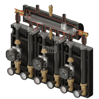 Kompania PRO 3D+ 9000 (SKE 2DC+ 55kW, 3 x grupa UNI, pompy DN25 Grundfos)