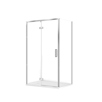 SET C132 KABINA LARGA LEWA CHROM 120X90X195+TAKO BIAŁY 120X4 WIRT