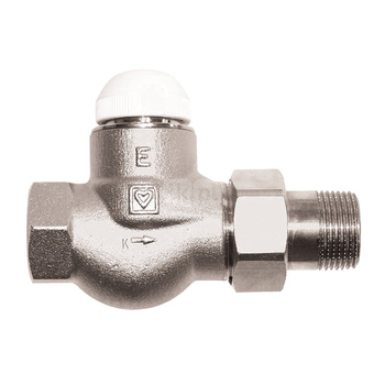 Zawór grzejnikowy termostatyczny HERZ TS-E prosty, połączenie GZ 3/4'' (niklowanie)