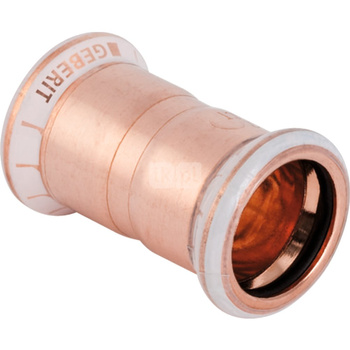 Mufa GEBERIT Mapress Kupfer, miedź, 22 mm, DN 20 x 22 mm x DN 20 (mufa zaprasowywana x mufa zaprasowywana), (głębokość: 4 mm) z uszczelką