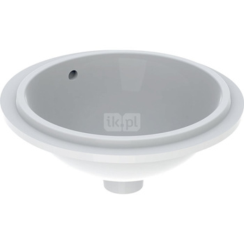 Umywalka GEBERIT Variform okrągła, biała, 330mm, bez otworu na baterię, z odpływem przelewowym, bez półki