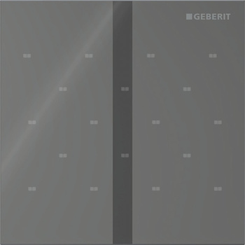 Elektroniczny zawór spłukujący Geberit do pisuaru, zasilanie bateryjne, Typ 40, szkło lava, prostokątny