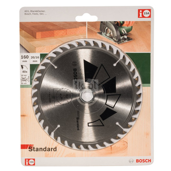 Tarcza pilarska STANDARD D = 160 mm, otwór = 20 mm, Z = 40