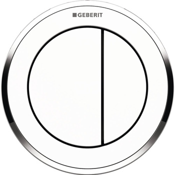 Pneumatyczny przycisk uruchamiający WC Geberit Typ 10, ręczny, meblowy dwudzielny, biały-chrom