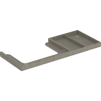 Nasadzany blat pod umywalkę Geberit Citterio z powierzchnią odkładczą: B=118cm, Dąb szarobrązowy