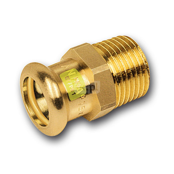 Nypel SANHA Press Gas, Cu, 22 mm x 1/2'' (zw x GZ)