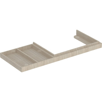 Nasadzany blat pod umywalkę Geberit Citterio z powierzchnią odkładczą: B=118cm, Dąb beżowy