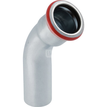 Kolano 45' GEBERIT Mapress C-Stahl jednokielichowe, stal (ocynk galwaniczny/elektrolityczny) (ocynk), 18 mm, DN 15 x 18 mm x DN 15 (końcówka wciskana x mufa zaprasowywana) z uszczelką