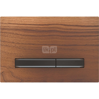 Przycisk uruchamiający Geberit Sigma50, przedni, amerykański orzech włoski, przyciski: czarny chrom, prostokątny