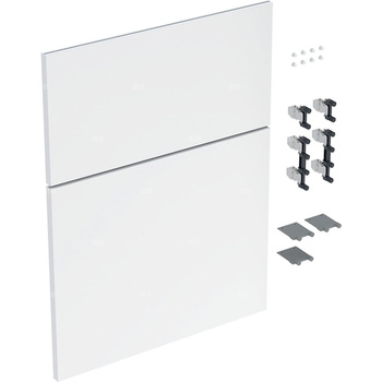 Zestaw frontów szuflad (2 szt.) do niskiej szafki bocznej, z dwoma szufladami GEBERIT iCon, kol. biały wysoki połysk szer.450 mm