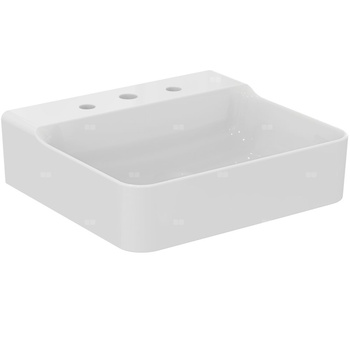 Umywalka 500x450x145 mm Spód szlifowany, 3 otwory na baterię, bez przelewu - CONCA