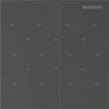 Elektroniczny zawór spłukujący Geberit do pisuaru, zasilanie 230V, Typ 40, stal nierdzewna czarny chrom, prostokątny