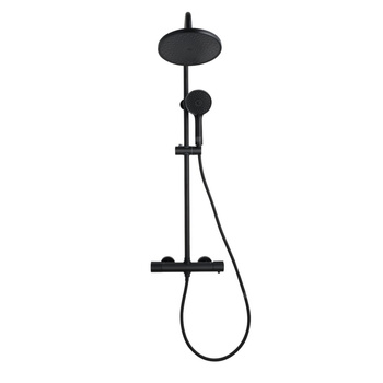 Deszczownia z baterią termostatyczną Volos czarny