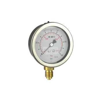 Manometr z rurką Bourdona AFRISO RF wstrząsoodporny D201 -1/1,5 bar G1/2B radialne fi 100 mm, kl. 1,0%