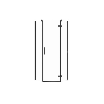KABINA PRYSZNICOWA PIĘCIOKĄTNA CITY CZARNA 80X80X195 PRAWA TRANS.