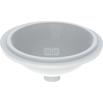 Umywalka GEBERIT Variform okrągła, biała / KeraTect, 330mm, bez otworu na baterię, bez odpływu przelewowego, bez półki