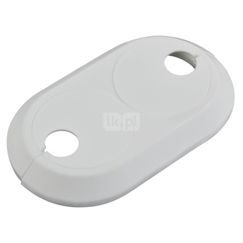 Rozeta podwójna FERRO do rury 18 mm, mosiądz, kolor: biały