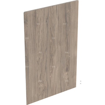 Drzwi do prostokątnej wysokiej szafki z jednymi drzwiami GEBERIT iCon, kol. orzech włoski hickory melamina, struktura drewna szer.450 mm