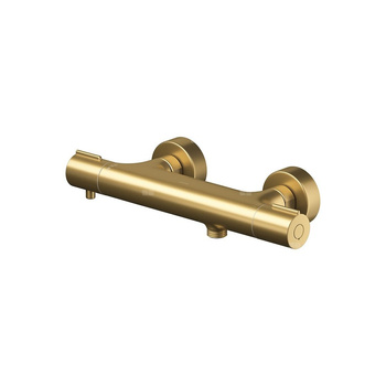 BATERIA NATRYSKOWA TERMOSTATYCZNA ŚCIENNA VIRGO ZŁOTY SZCZOTKOWANY