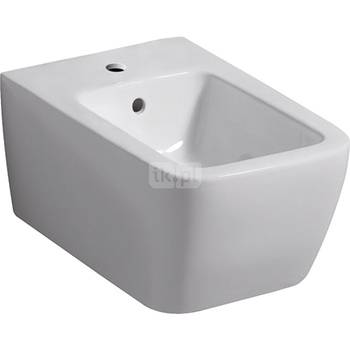 Bidet wiszący Geberit iCon Square, ukryte mocowania: T=54cm, Przelew=Widoczny, Biały