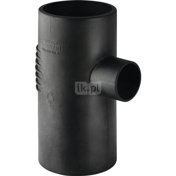 Trójnik GEBERIT Silent-db20 88.5' PE 135 mm x DN 100 x 110 mm x 135 mm (króciec z tworzywa sztucznego do spawania/zgrzewania x króciec z tworzywa sztucznego do spawania/zgrzewania x króciec z tworzywa sztucznego do spawania/zgrzewania), kolor czarny