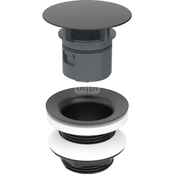 Zawór zestawu odpływowego Geberit ze swobodnym przepływem i pokrywą odpływu: Czarny mat, L=8cm