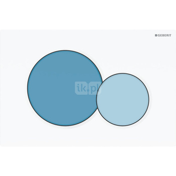 Przycisk uruchamiający Geberit Sigma01, przedni, biały-niebieski-jasnoniebieski, okrągły