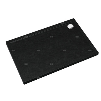 Schedpol Brodzik akrylowy Standard Plus Caspar New Black Stone 90x120x4,5 cm, prostokątny