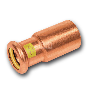 Nypel SANHA Press Gas redukcja, Cu, 28 mm x 16 mm (zz x zw)