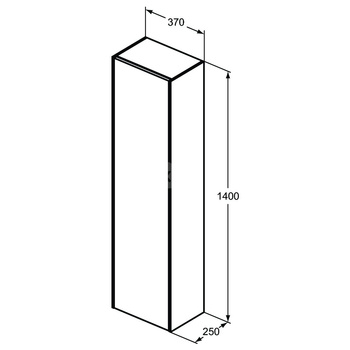 Szafka 370x250x1400 mm, 1 drzwi - CONCA