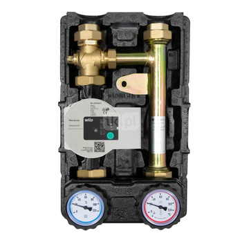 Grupa pompowa AFRISO PrimoTherm K 180-3 DN 25 GW 1'' x 1'', z zaworem mieszającym, z zaworem termostatycznym, z izolacją, z pompą obiegową Wilo Para SC 25/6