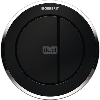 Pneumatyczny przycisk uruchamiający WC Geberit Typ 10, ręczny, meblowy dwudzielny, czarny-chrom