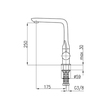 Bateria zlewozmywakowa stojąca KFA Armatura MALACHIT, kolor chrom, mosiądz