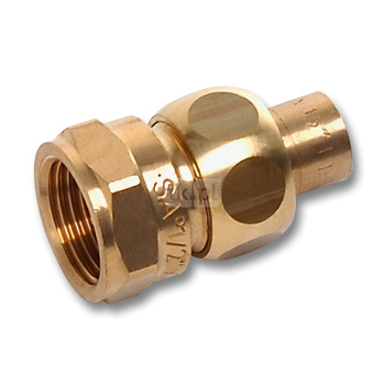 Śrubunek SANHA 4330G trzyczęściowy, brąz, 42 mm x 1 1/2'' (lut wewnętrzny x GW)