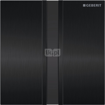 Elektroniczny zawór spłukujący Geberit do pisuaru, zasilanie 230V, Typ 50, chrom szczotk., czarny chrom, prostokątny