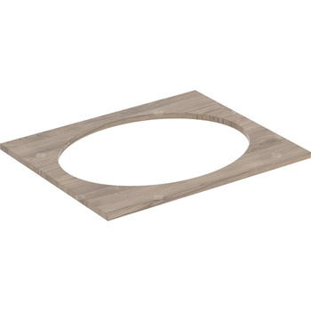 Blat pod umywalkę Geberit Selnova Square wpuszczaną w blat: B=59.1cm, Orzech włoski hickory / Melamina, struktura drewna