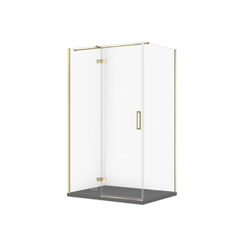 SET C589 KABINA CITY LEWA ZŁOTA 120X90X195+TAKO SLIM SZARY MAT WIR