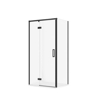 SET C138 KABINA LARGA LEWA CZARNA 100X80X195+TAKO BIAŁY 100X4 WIRT