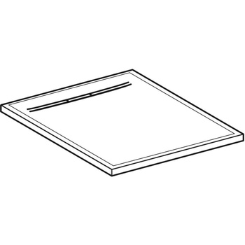 Brodzik kwadratowy Geberit Sestra: 90x90x4cm, Biały / Struktura łupka